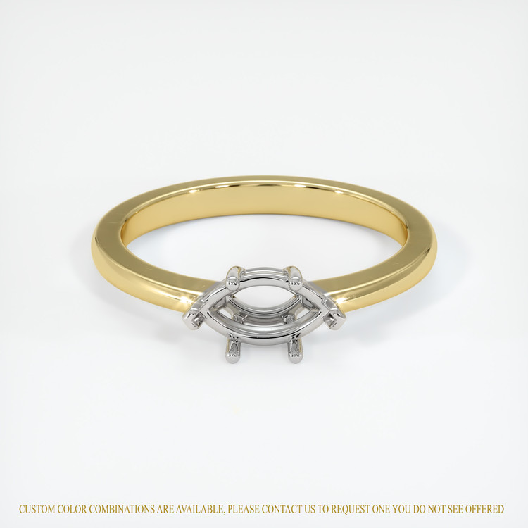 14K White & Yellow Solitaire Ring Setting