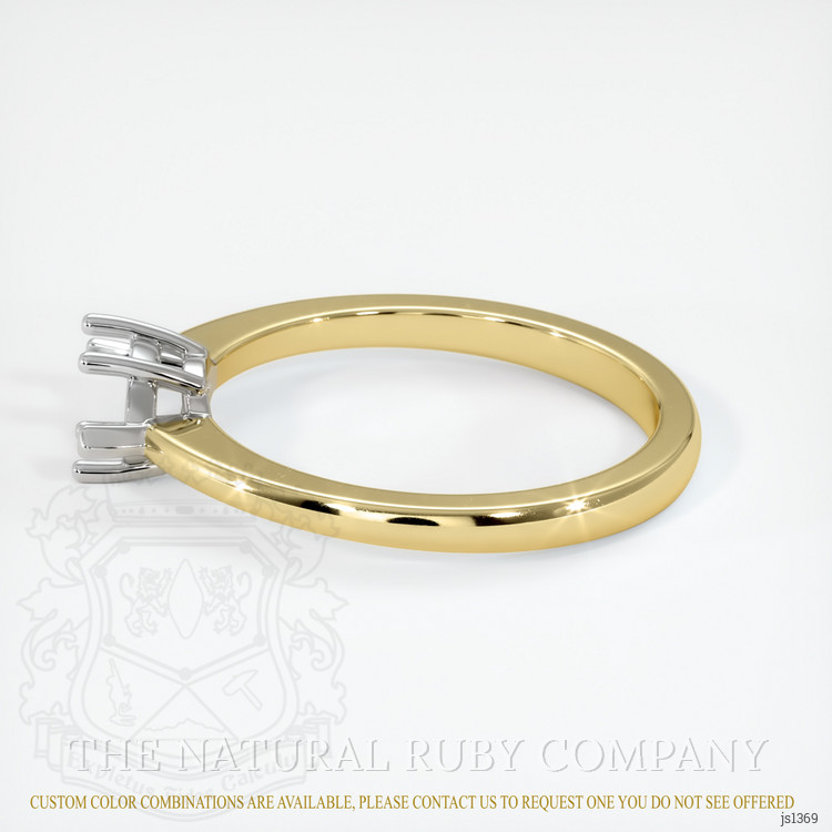 14K White & Yellow Solitaire Ring Setting