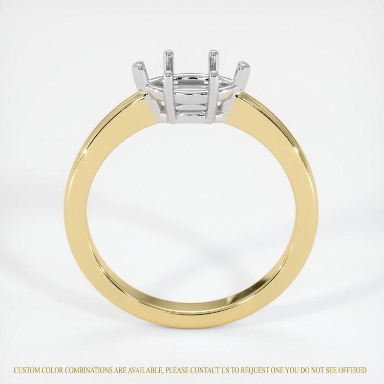 14K White & Yellow Solitaire Ring Setting