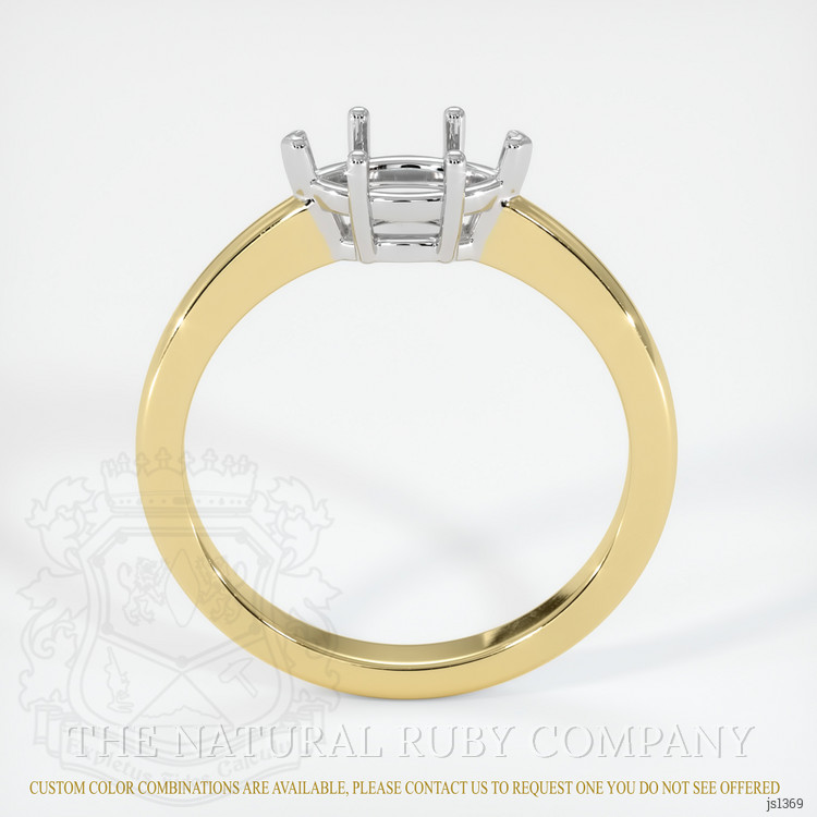 14K White & Yellow Solitaire Ring Setting