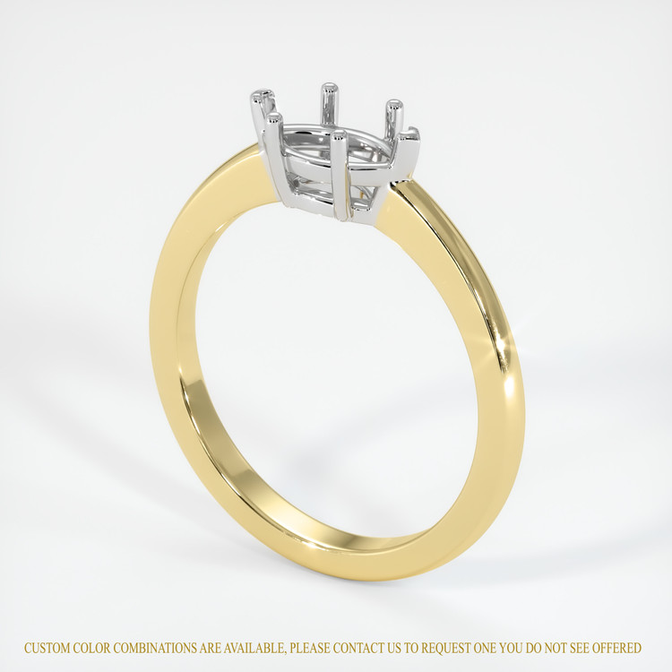 18K White & Yellow Solitaire Ring Setting