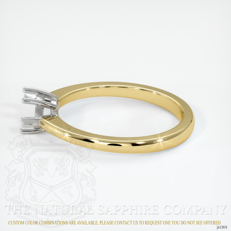 18K White & Yellow Solitaire Ring Setting