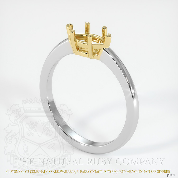 14K Yellow & White Solitaire Ring Setting