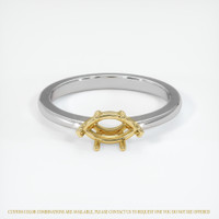 14K Yellow & White Solitaire Ring Setting Image