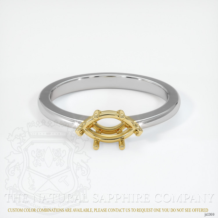 14K Yellow & White Solitaire Ring Setting