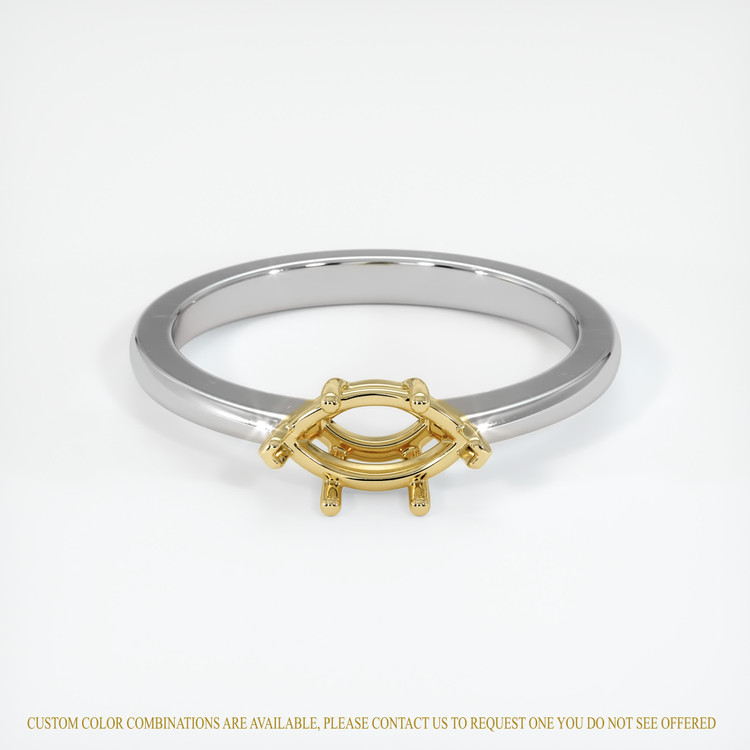 14K Yellow & White Solitaire Ring Setting