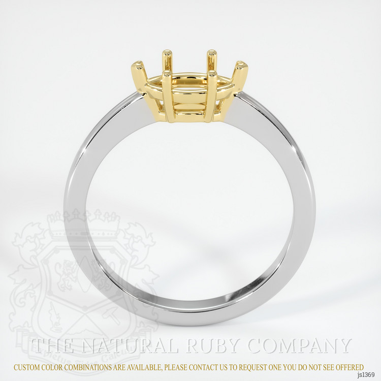 14K Yellow & White Solitaire Ring Setting