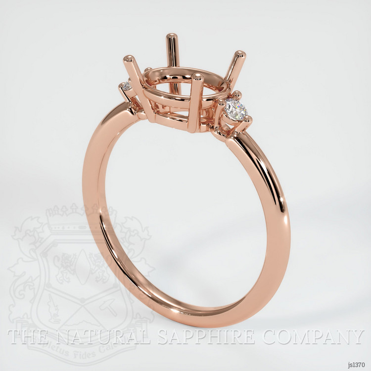 14K Rose Gold Three Stone Ring Setting