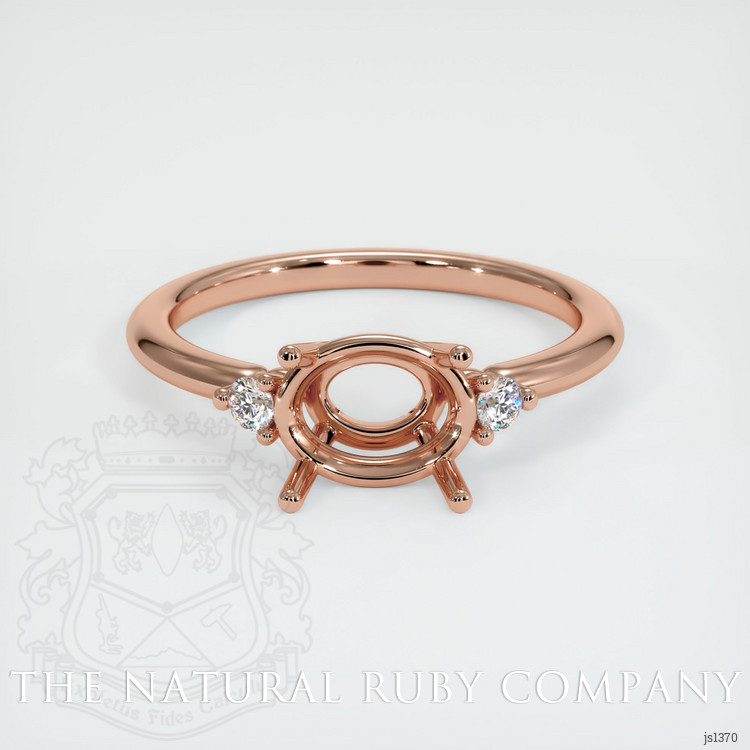14K Rose Gold Three Stone Ring Setting