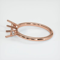 14K Rose Gold Three Stone Ring Setting Image
