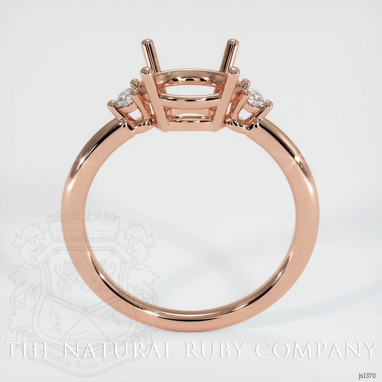 14K Rose Gold Three Stone Ring Setting