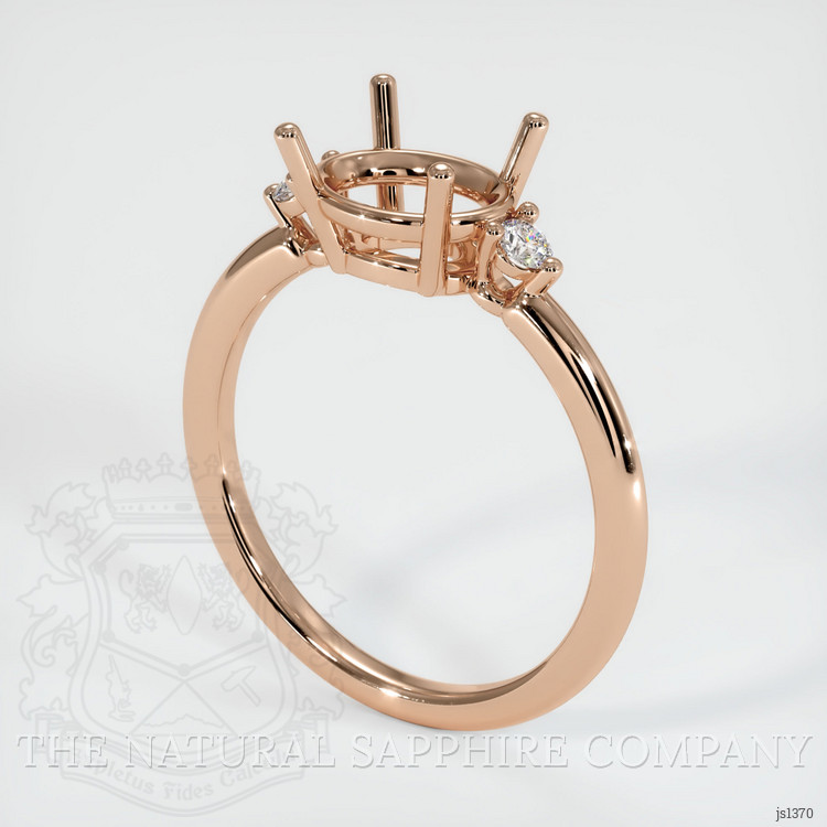 18K Rose Gold Three Stone Ring Setting