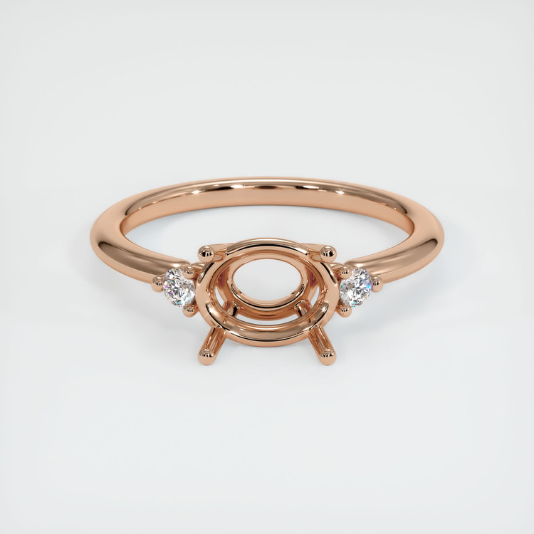 18K Rose Gold Three Stone Ring Setting