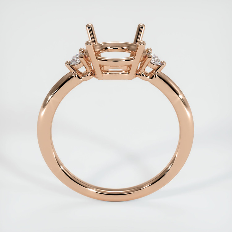 18K Rose Gold Three Stone Ring Setting