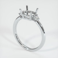 14K White Gold Three Stone Ring Setting Video