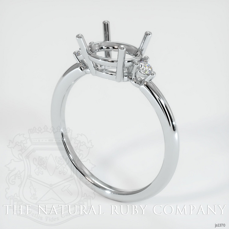 14K White Gold Three Stone Ring Setting