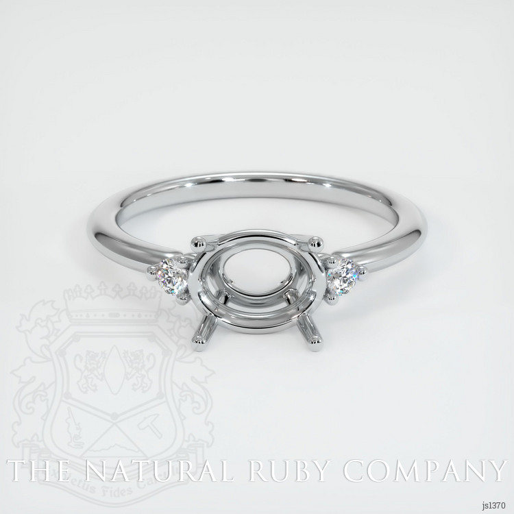 14K White Gold Three Stone Ring Setting