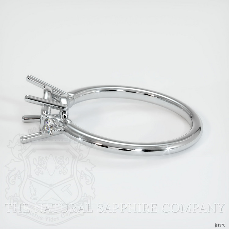 14K White Gold Three Stone Ring Setting