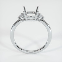 14K White Gold Three Stone Ring Setting Image
