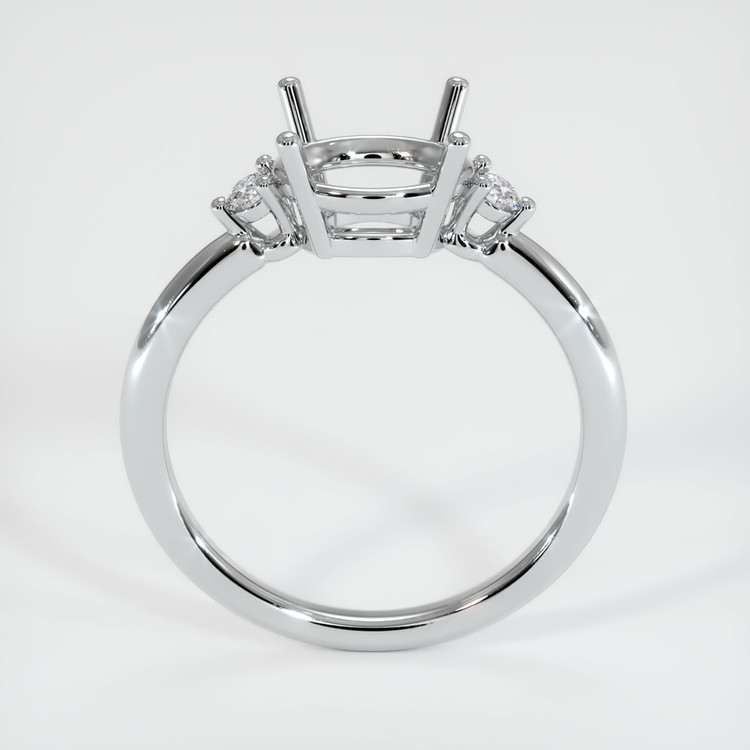 14K White Gold Three Stone Ring Setting