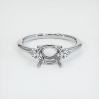 18K White Gold Three Stone Ring Setting Image