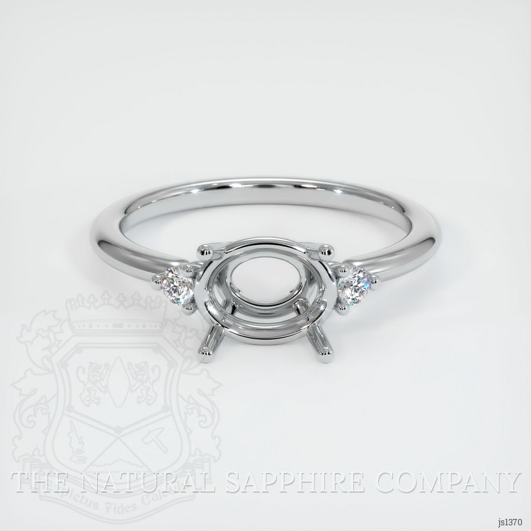 18K White Gold Three Stone Ring Setting