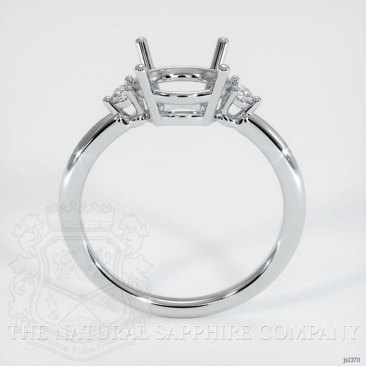 18K White Gold Three Stone Ring Setting