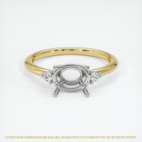 14K White & Yellow Three Stone Ring Setting Image