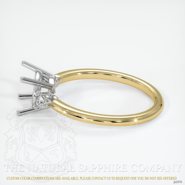 14K White & Yellow Three Stone Ring Setting