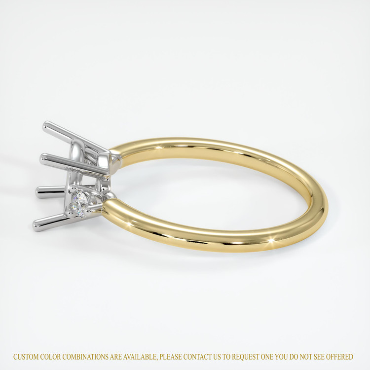 14K White & Yellow Three Stone Ring Setting