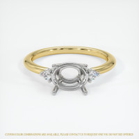 18K White & Yellow Three Stone Ring Setting Image