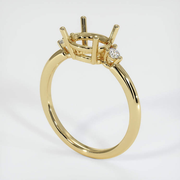 14K Yellow Gold Three Stone Ring Setting