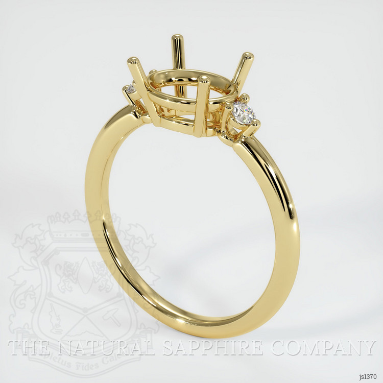 18K Yellow Gold Three Stone Ring Setting