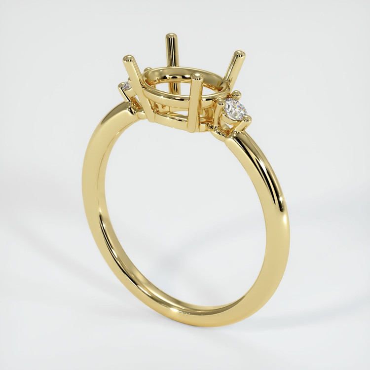 18K Yellow Gold Three Stone Ring Setting