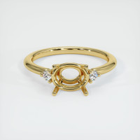 18K Yellow Gold Three Stone Ring Setting Image