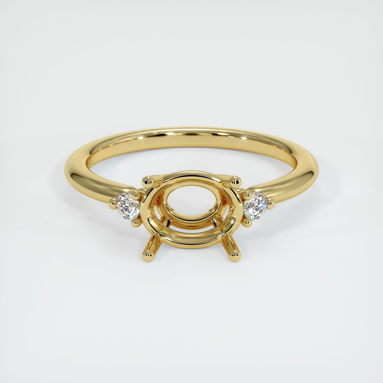 18K Yellow Gold Three Stone Ring Setting