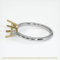 14K Yellow & White Three Stone Ring Setting Image