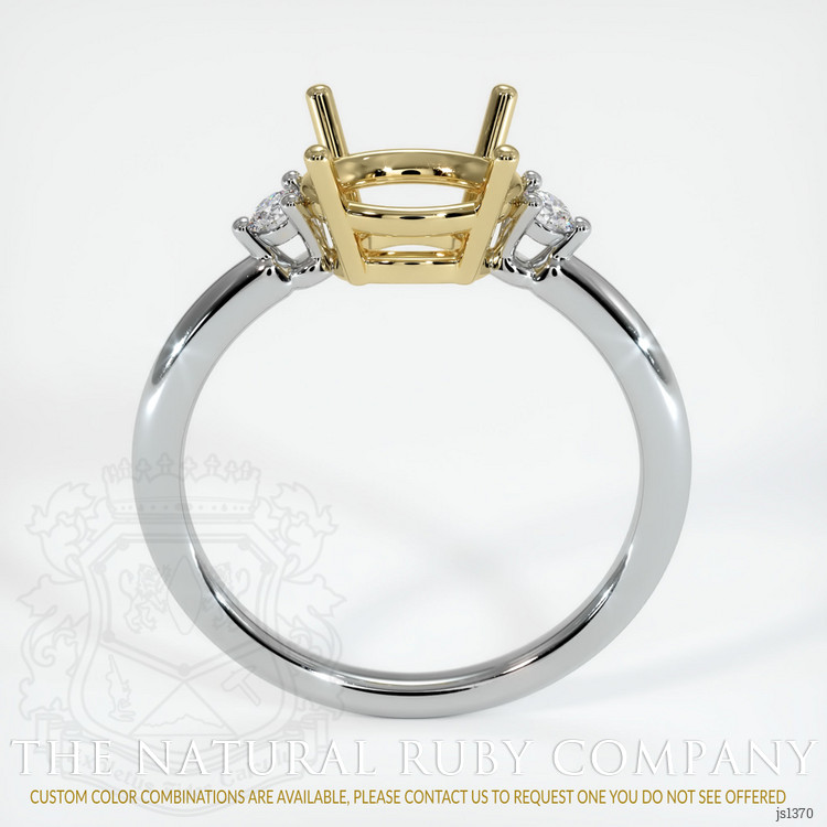 14K Yellow & White Three Stone Ring Setting
