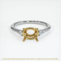 18K Yellow & White Three Stone Ring Setting Image