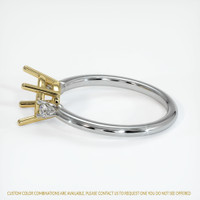 18K Yellow & White Three Stone Ring Setting Image