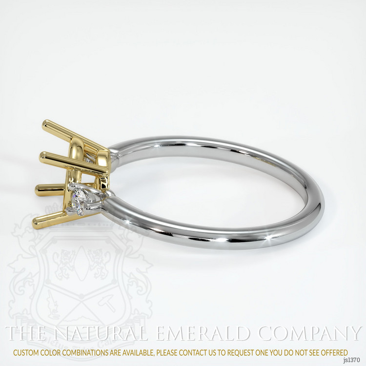 18K Yellow & White Three Stone Ring Setting