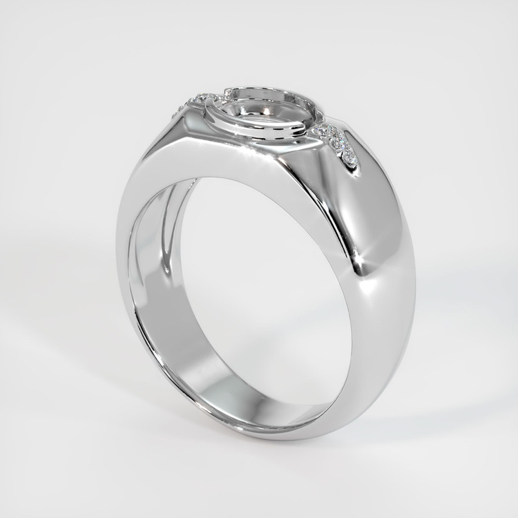 14K White Gold Men's Ring Setting