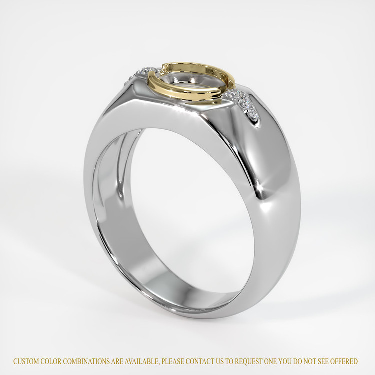 14K Yellow & White Men's Ring Setting