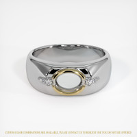 14K Yellow & White Men's Ring Setting Image