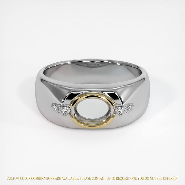 14K Yellow & White Men's Ring Setting