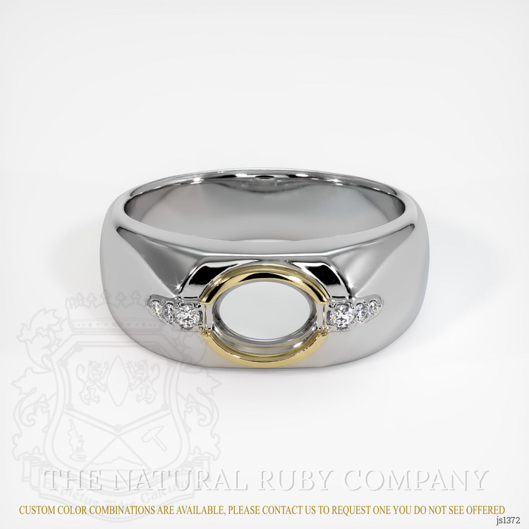 14K Yellow & White Men's Ring Setting