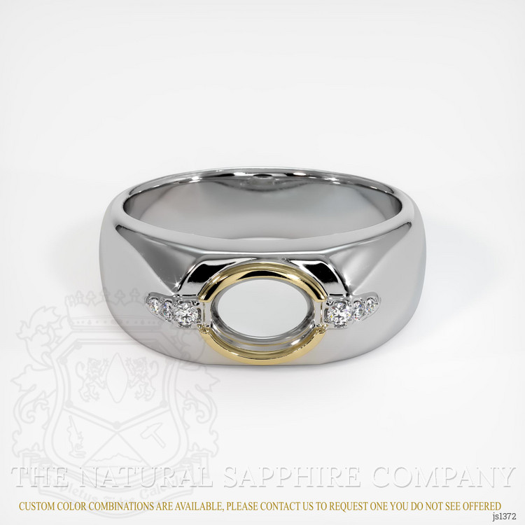 14K Yellow & White Men's Ring Setting