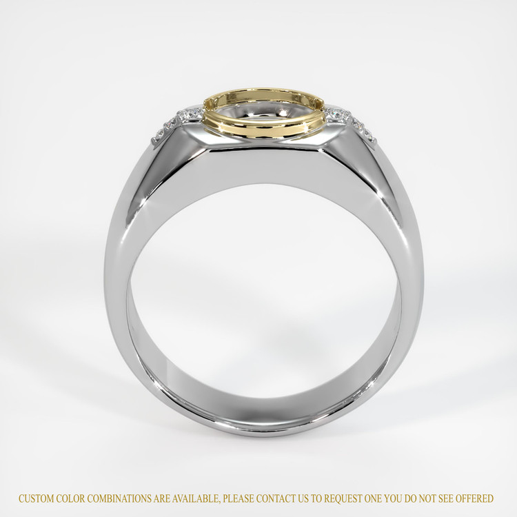 14K Yellow & White Men's Ring Setting