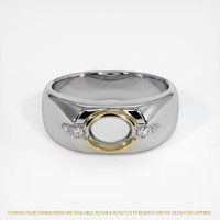 18K Yellow & White Men's Ring Setting Image