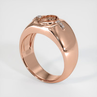 Men's Zircon Ring 1.37 Ct., 14K Rose Gold Combination Setting